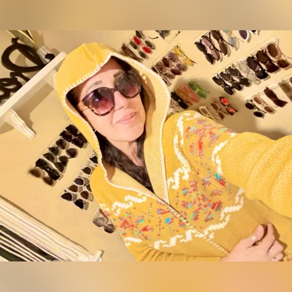 Boho Long, Open-Front, Hooded Sweater Cardigan W/Pockets, Size XL (12), NWOT - Picture 6 of 16